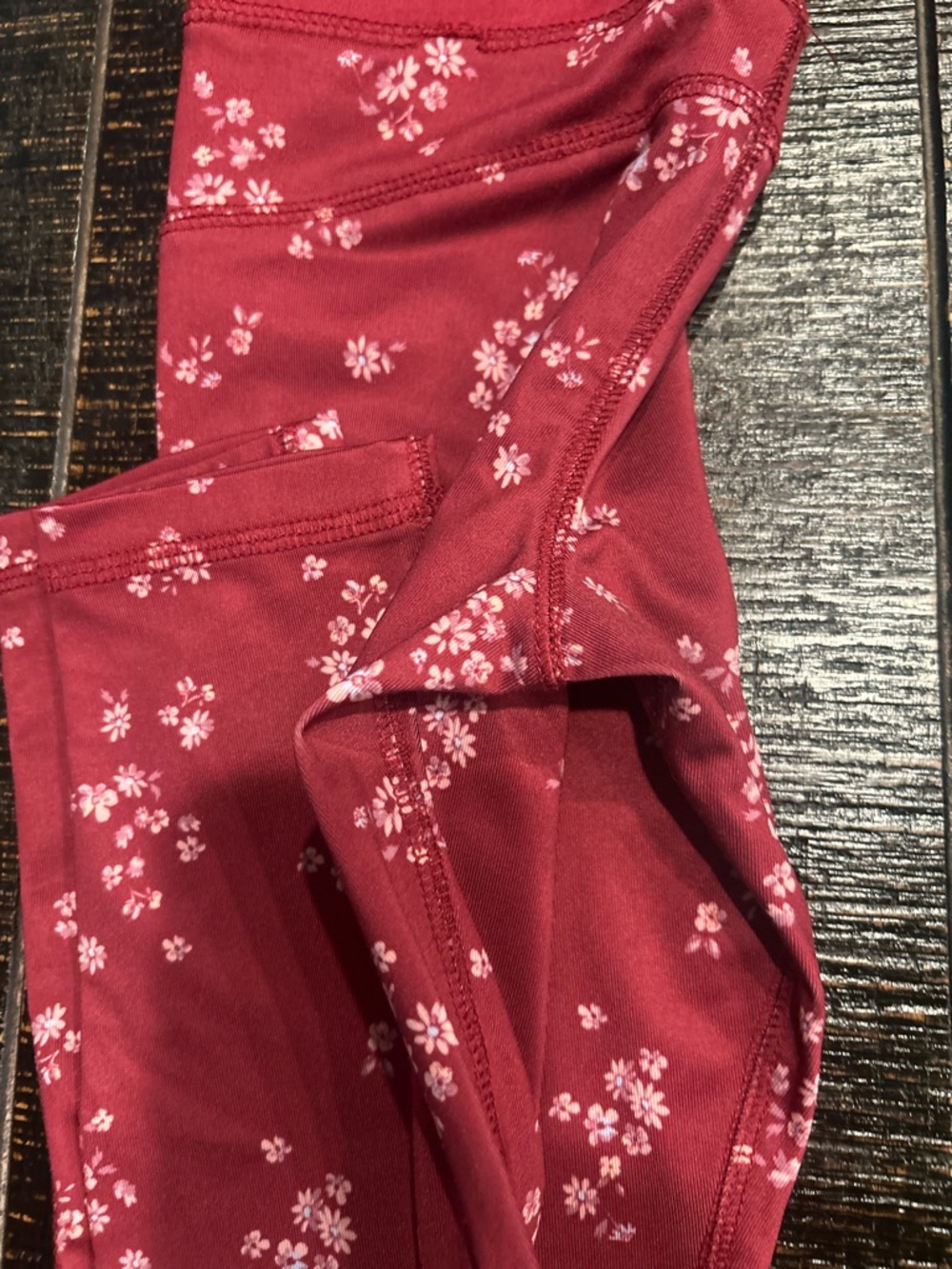 OshKosh B'gosh Kids Maroon Floral Leggings - Picture 4 of 4
